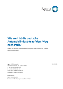 Analyse der Klimaziele großer Hersteller (Volkswagen, BMW, Daimler) und Zulieferer (Bosch, Continental, ZF)
